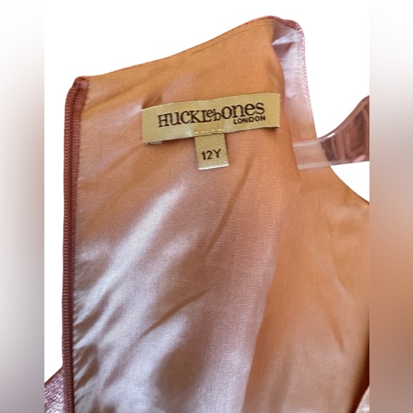 Hucklebones Gilded Bow Shift Dress in Satin 12Y - Picture 3 of 6